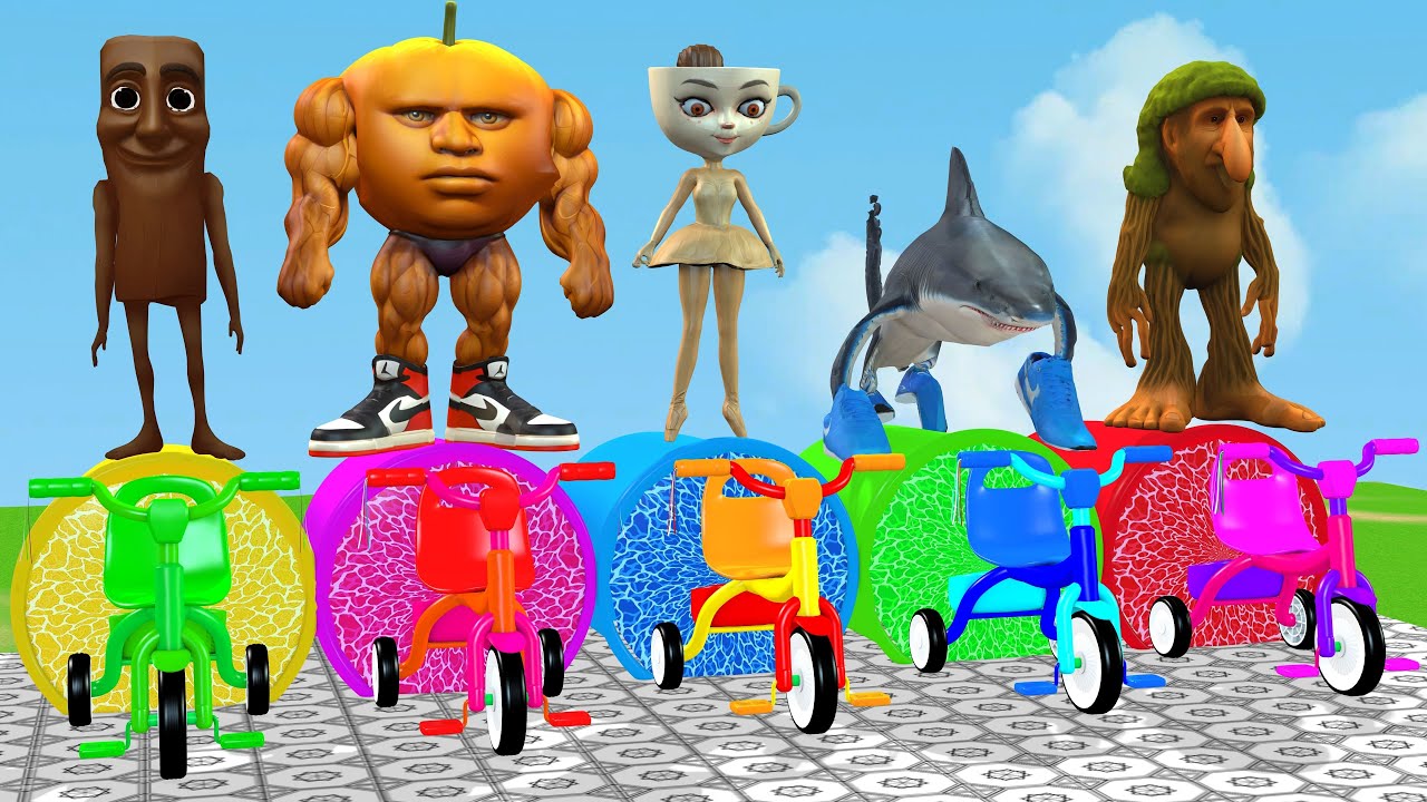 Long Slide Game with Cow Elephant Gorilla Hippopotamus Tiger 3d Animal Game Funny 3d Animals