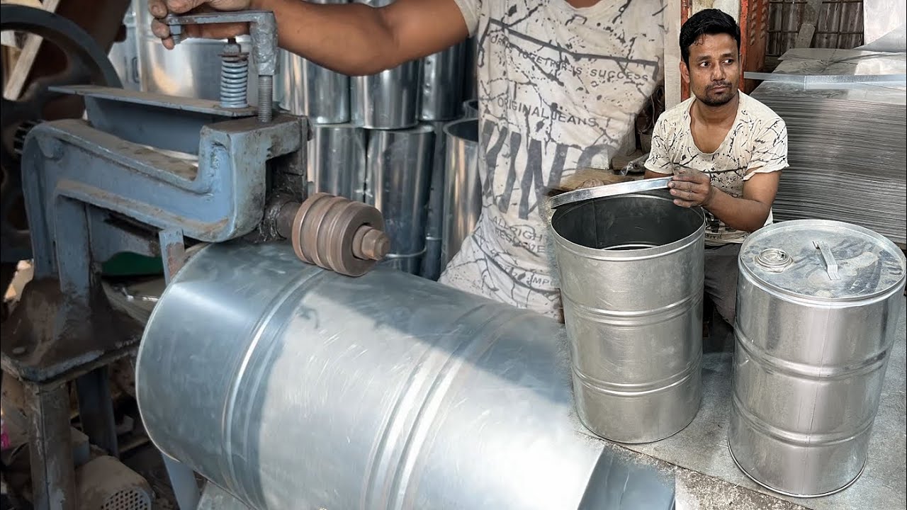 Production Process of Galvanized Barrel By Skilled Boy. How GI Barrel Are Made In Factory.