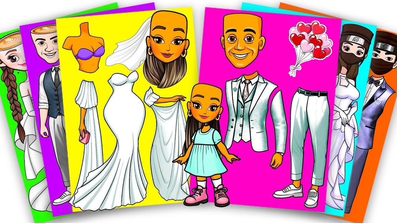 GOLD WEDDING OF TUNG TUNG TUNG SAHUR and BALLERINA CAPPUCCINA - ITALIAN BRAINROT | Sticker Book DIY