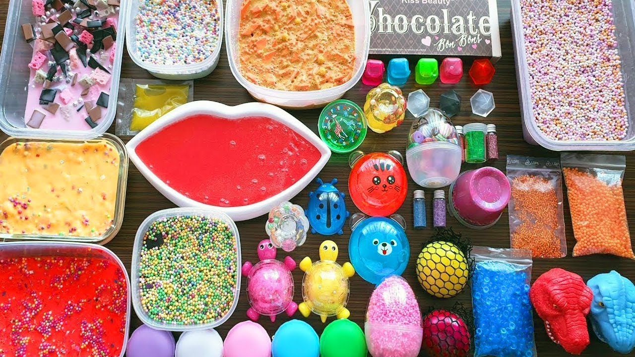 Satisfying Slime Smoothie - Mixing Old Slime and More Stuff & Store Bought Slime