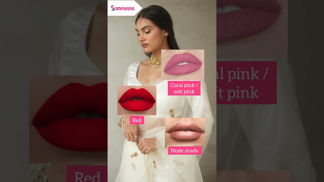Lipstick shade guidelines according to dress color.