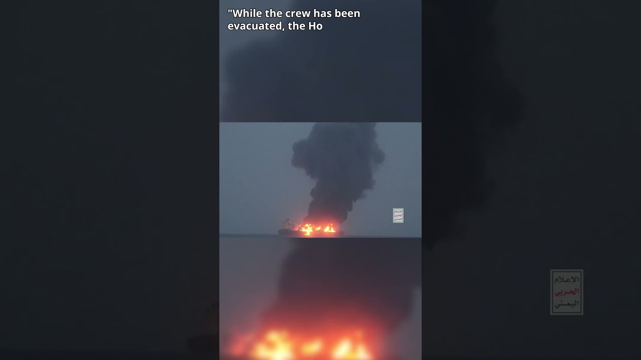 Disaster in Red Sea, Burning a Tanker #shorts #short #marinelife #maritime