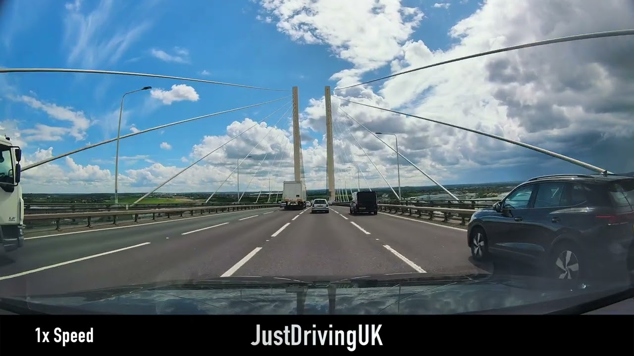 Driving on the Dartford Crossing Bridge Mixed Speeds 4K
