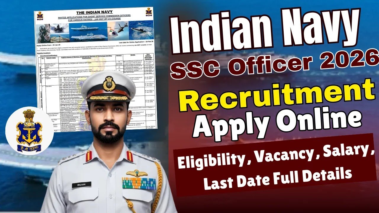 Indian Navy SSC Officer Recruitment 2026 ll Indian Navy SSC Officer Apply Online 2026