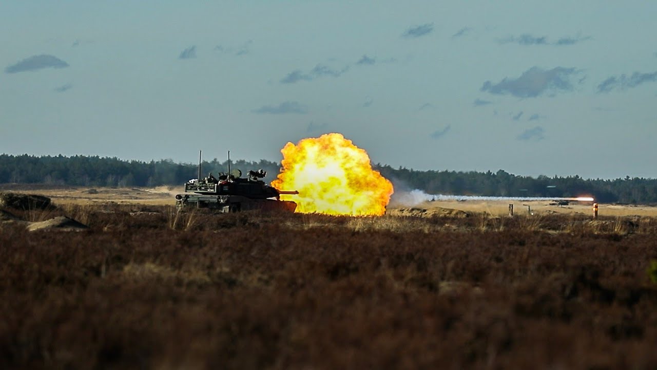 Abrams platoon live fire training at Fort Stewart, Georgia