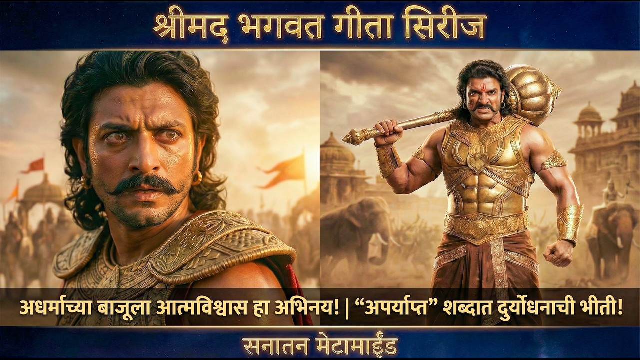 गीता अध्याय १ श्लोक १० | “अपर्याप्त” शब्दात दुर्योधनाची भीती! | भीम = खरा नेता? | Sanatan MetaMind