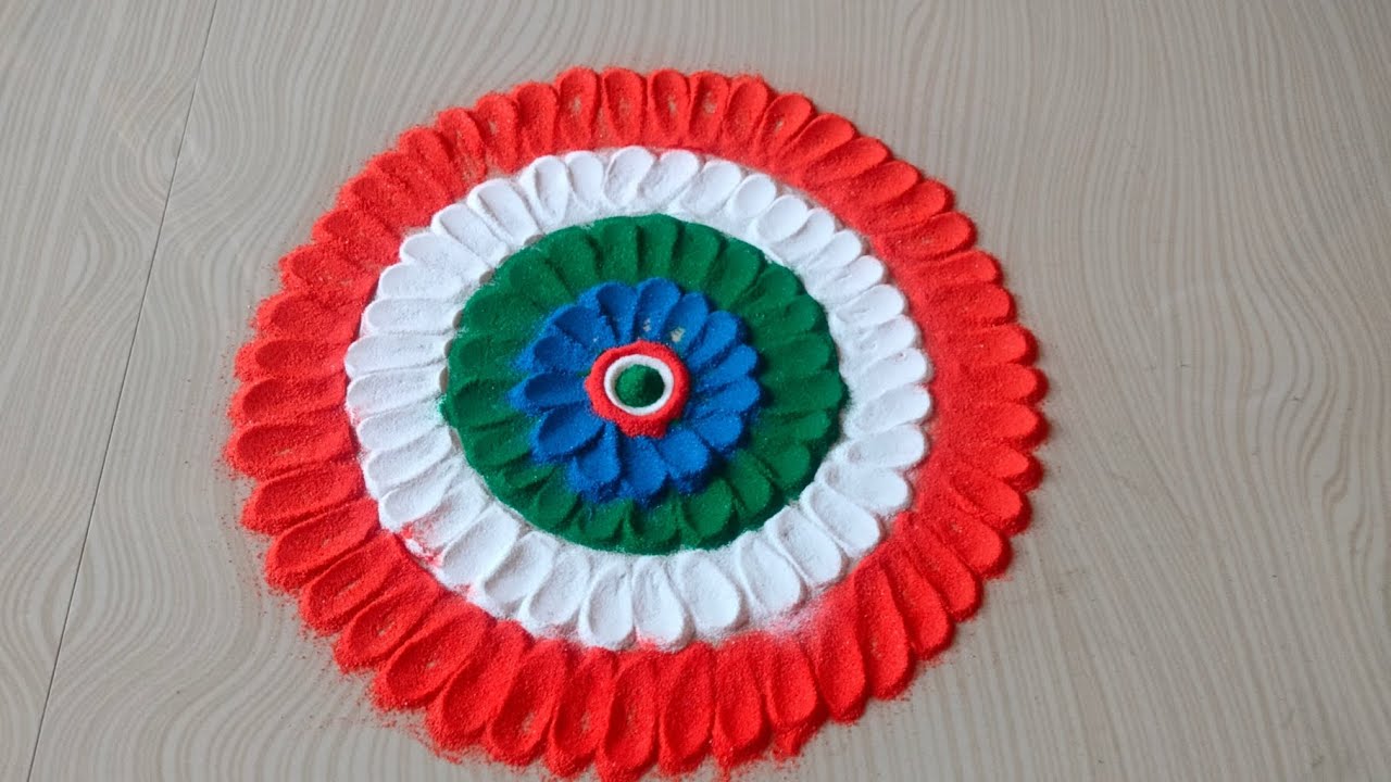Quick yet beautiful and attractive rangoli ✨😍.#youtubevideo #easyrangoli #rangolidesigns 