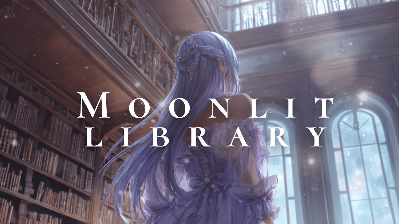 Moonlit Library -- Dark Academia Moody Piano Melodies & Background