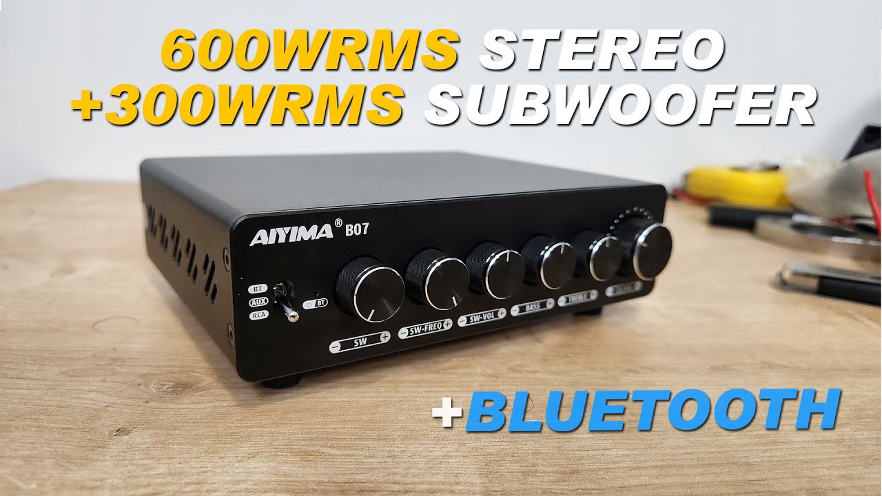 AMPLIFICADOR CHINÊS 900WRMS COM BLUETOOTH E SAÍDA SUB | AIYIMA B07