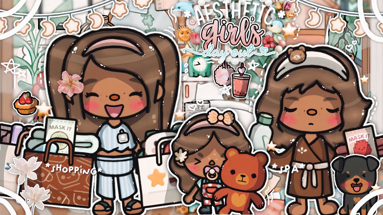*AESTHETIC* Girls Day Out 🥨🌷🌟 • Spa, shopping 🥝🪷꒦₊˚ || *VOICED* 🎙|| Toca Boca Life World Roleplay 🌞🥗