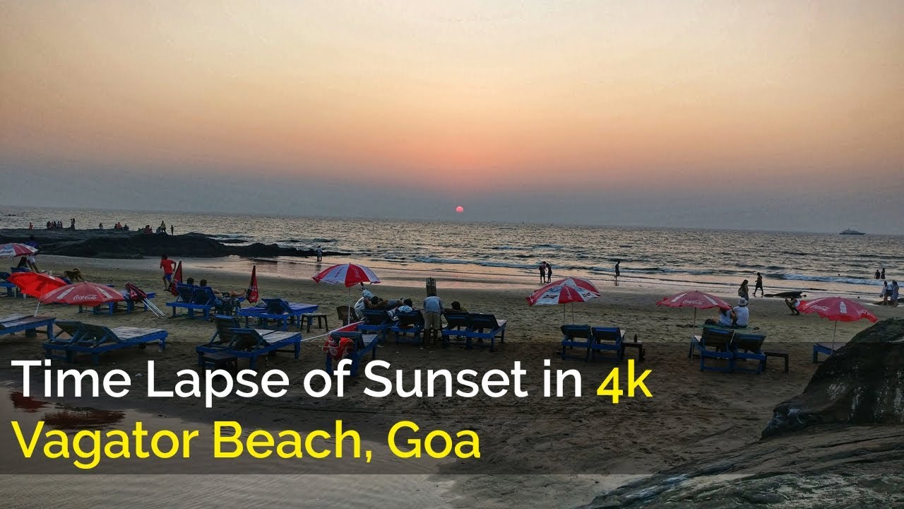 Beautiful Sunset captured in 4K at Vagator Beach in Goa on 1st Jan 2018