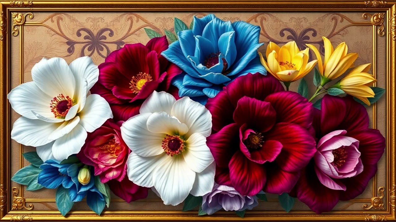 Whispers of Vintage Art  | 4K Flower Artwork for Relaxation & Beauty