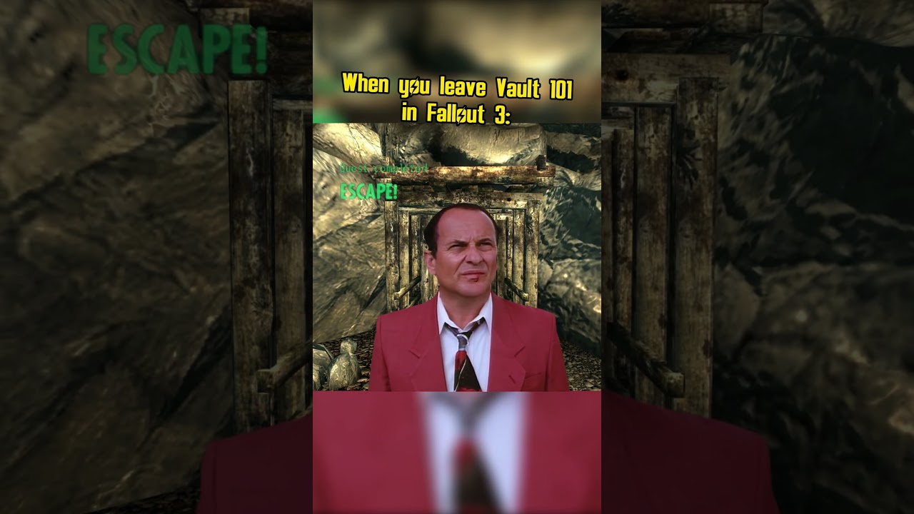 When you leave Vault 101 in Fallout 3: #fallout #memes #shorts