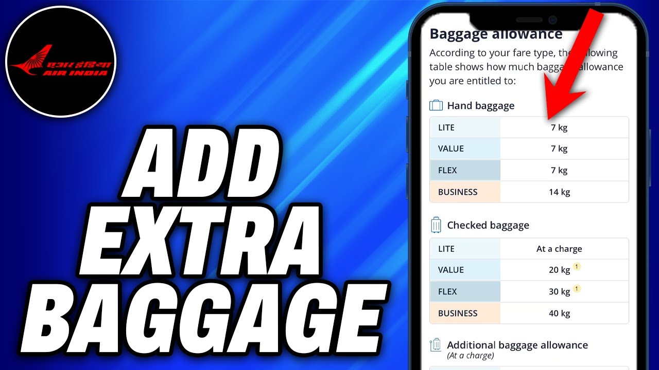 How To Add Extra Baggage in Air India - Easy Fix