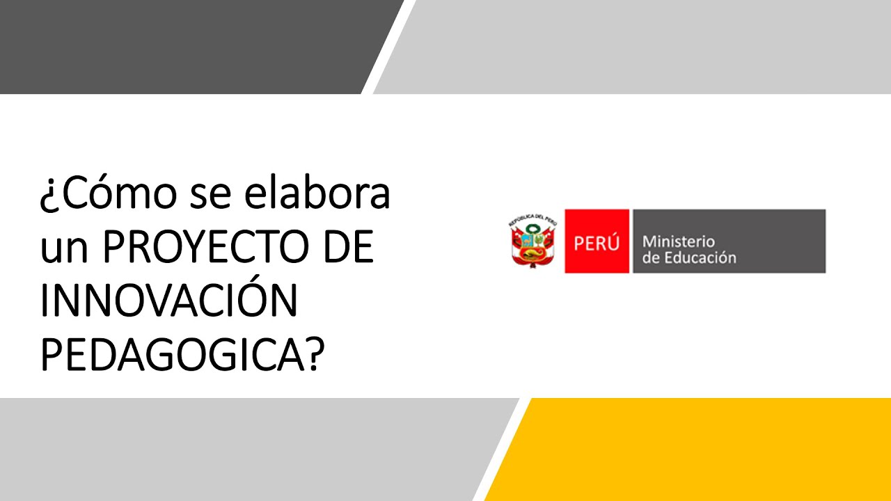 🎯¿Cómo elaborar un PROYECTO DE INNOVACION PEDAGOGICA?🎆🎆👌👌👍👍