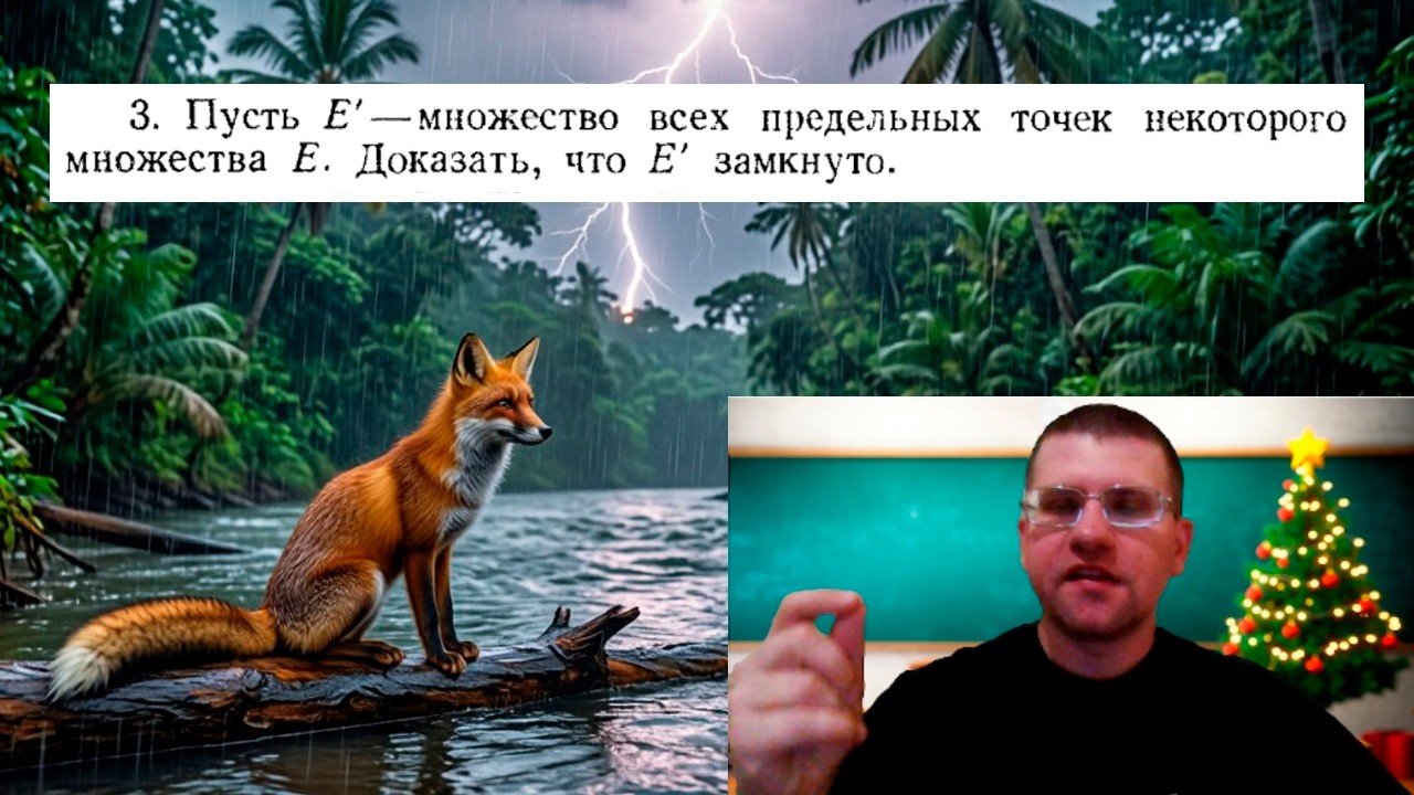 Докажем, что множество всех предельных точек множества замкнуто | Решаем через окрестности | Рудин