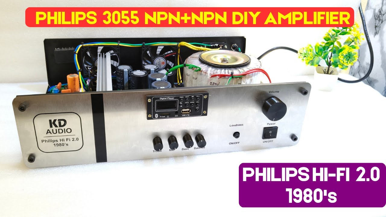 Phillips 3055TR Class-A NPN+NPN DIY Amplifier | Since 1980’s Legendary Version | 40V 25A Toroidal