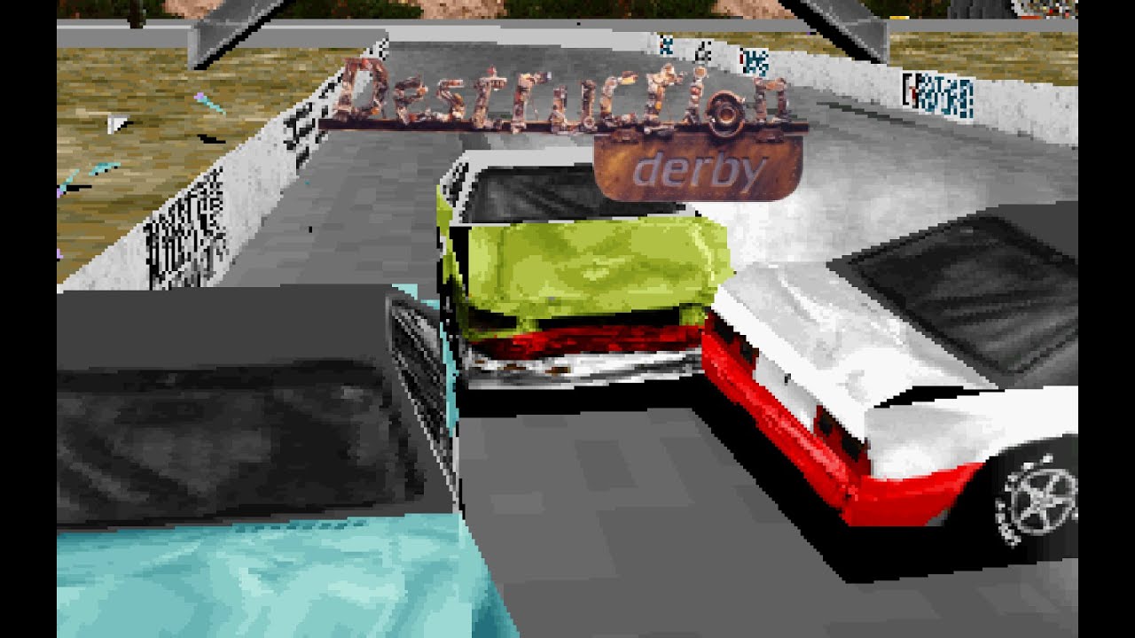 Destruction Derby / #3 Ocean Drive - Gameplay (PC DOS 4K)