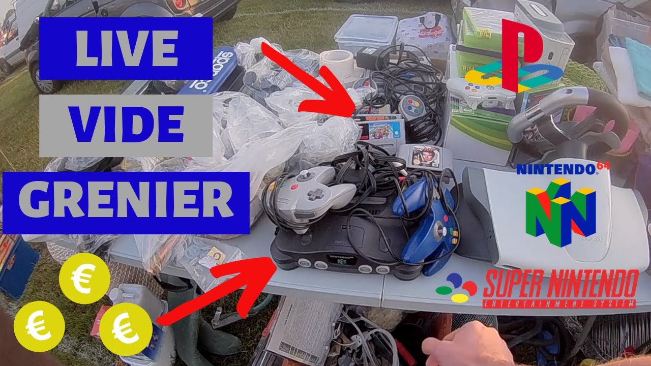 Live Vide Grenier: je tombe ENFIN sur BEAUCOUP de JEUX VIDEO 😁 !!