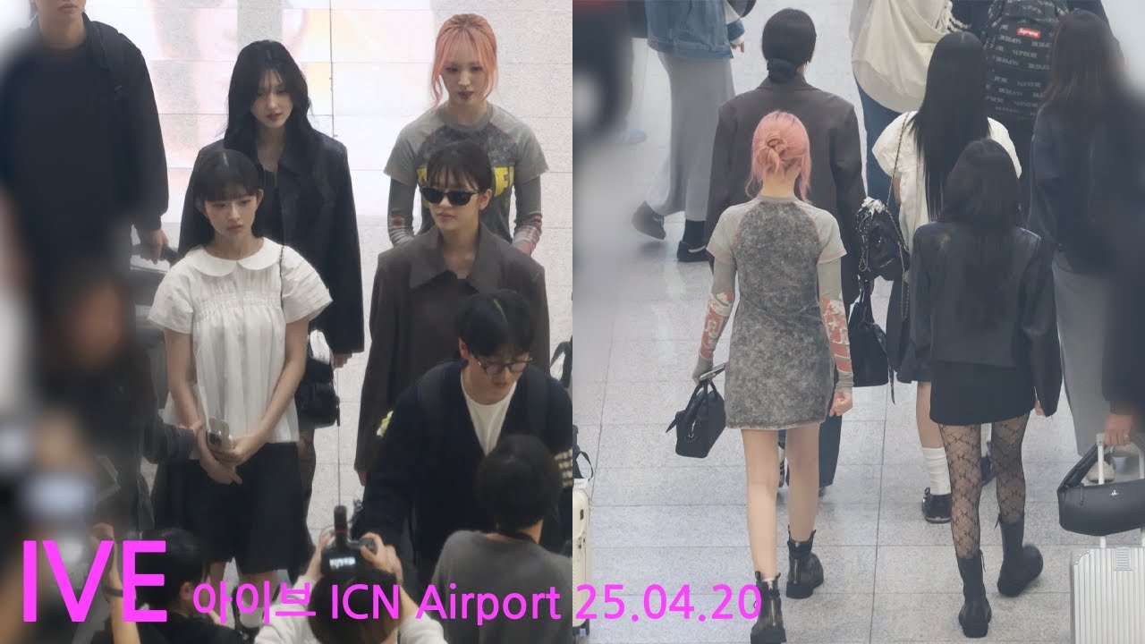 아이브 인천공항 출국 공내 이동 4K 영상. IVE inside ICN Airport /25.04.20/