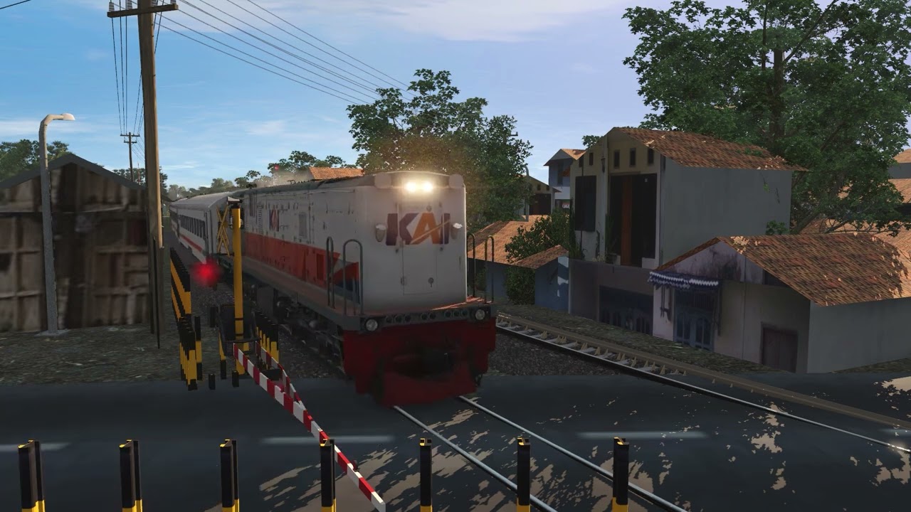 Railroad Crossing Indonesia Perlintasan Kereta Api Stasiun Cikampek 194 KA Walahar