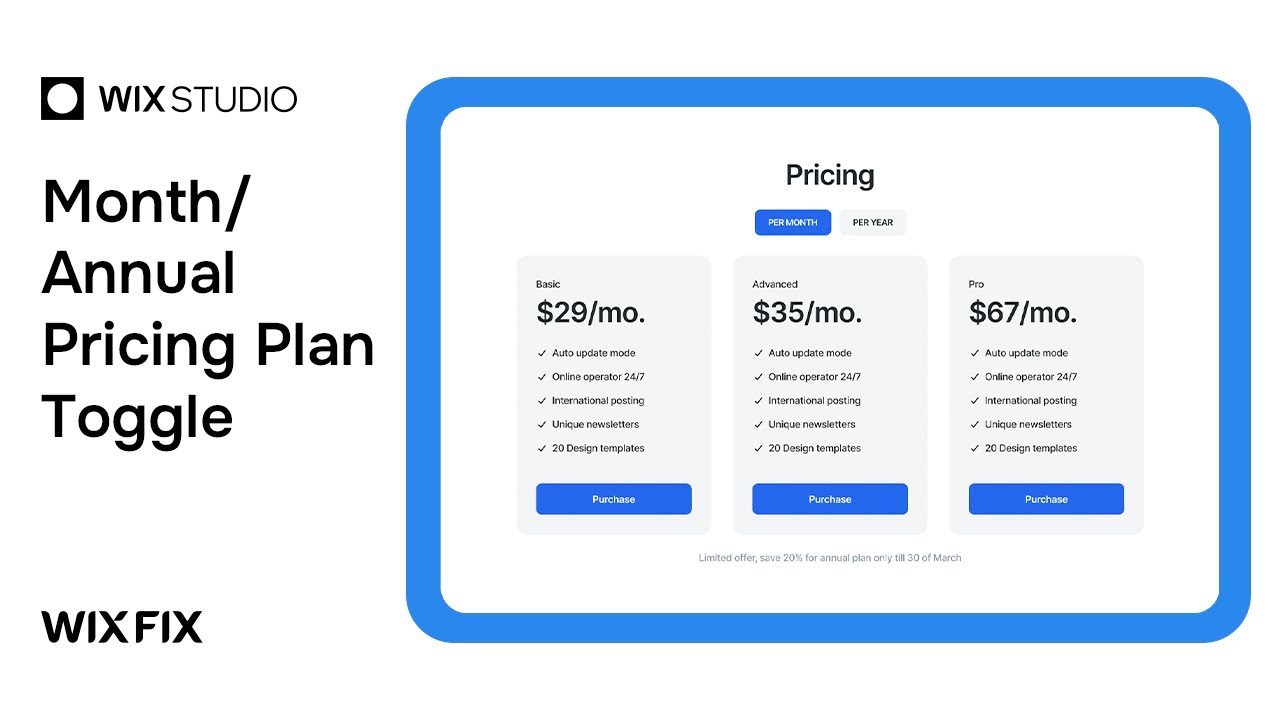 Creating Monthly/Yearly Pricing Plans Toggle | Wix Fix