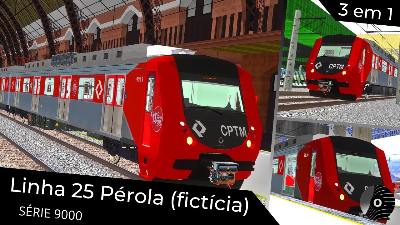 OpenBVE - LINHA 25 PÉROLA (fictícia) com o TUE SÉRIE 9000 da CPTM! Luz X Engenheiro Goulart
