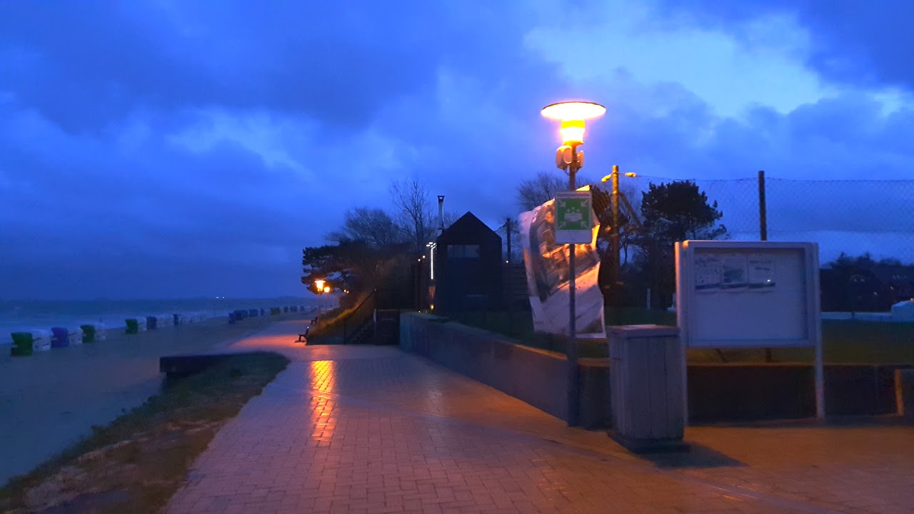 the Wyk Town on Föhr by night walking tour 4K HDR