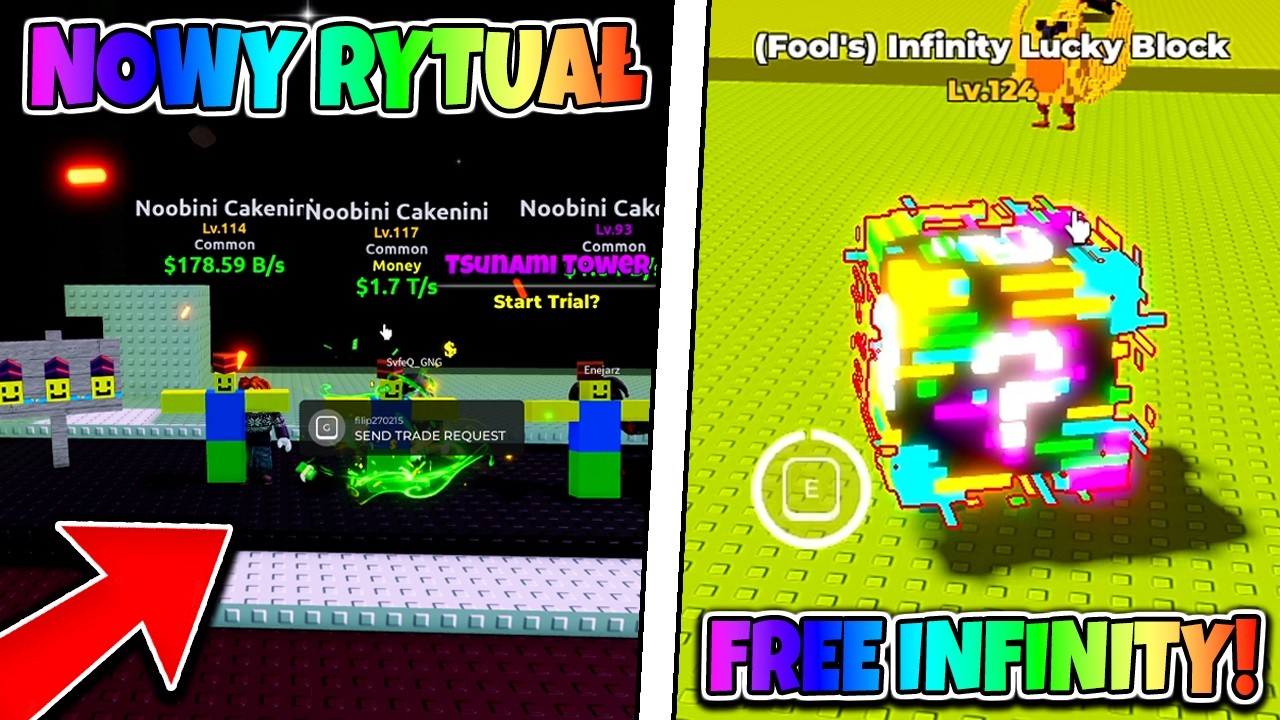 NEW RITUAL AND FREE INFINITY LUCKY BLOCK IN ESCAPE TSUNAMI FOR BRAINROTS! Roblox