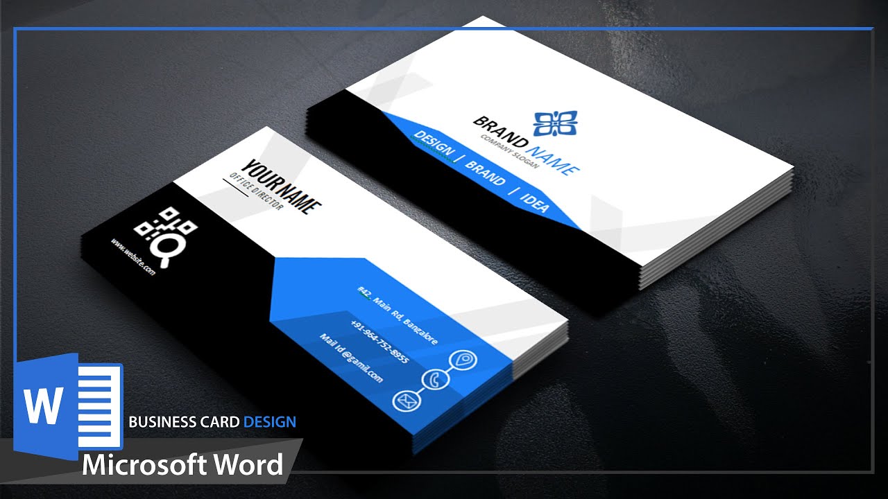 Microsoft Word Business Card Design : How to make visiting card in ms Word