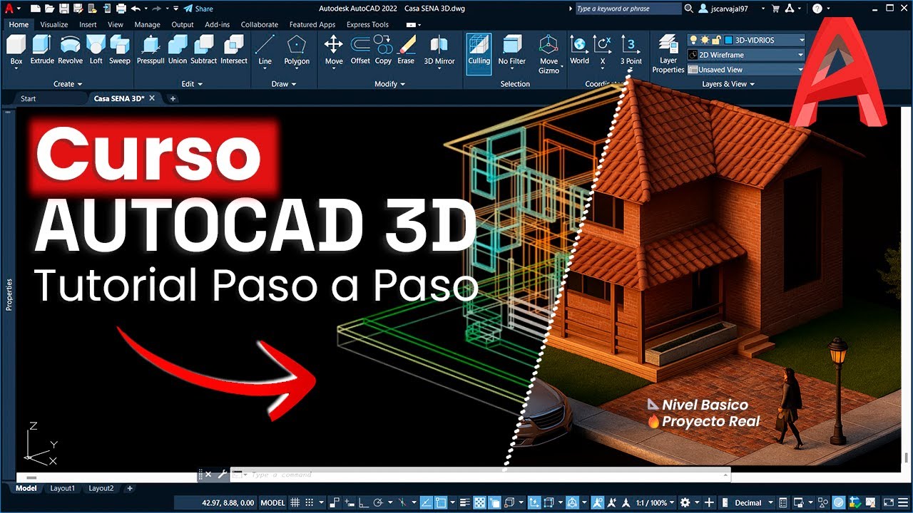 AutoCAD 3D Desde Cero 🏠 Curso Completo Paso a Paso