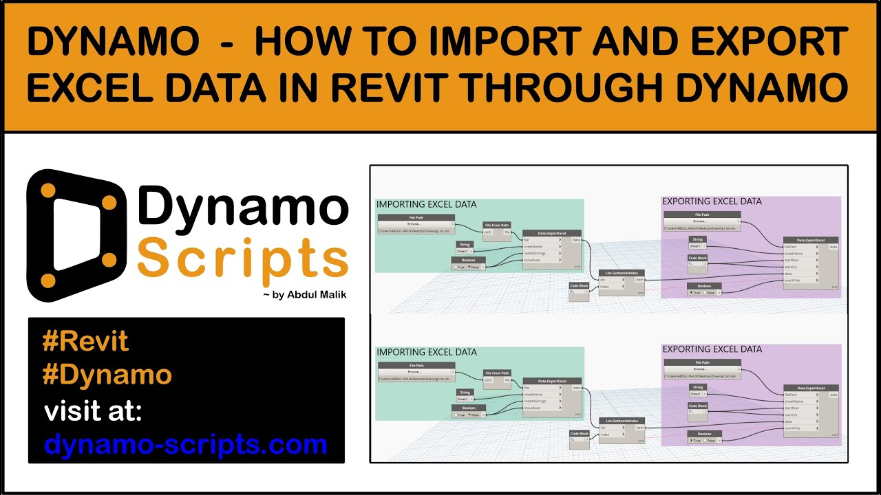 DYNAMO - import and export excel data in Revit through dynamo.