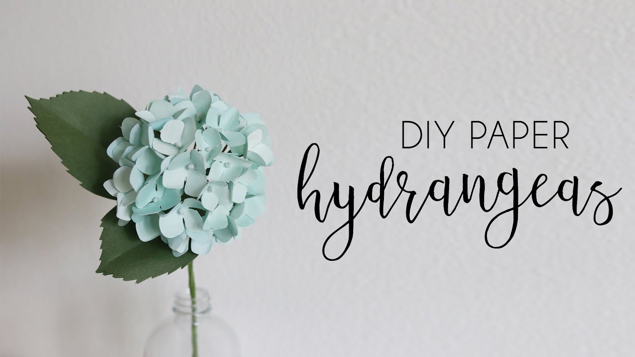 DIY How to make Paper Hydrangeas, Hydrangea, Paper Flower, Paper Crafts