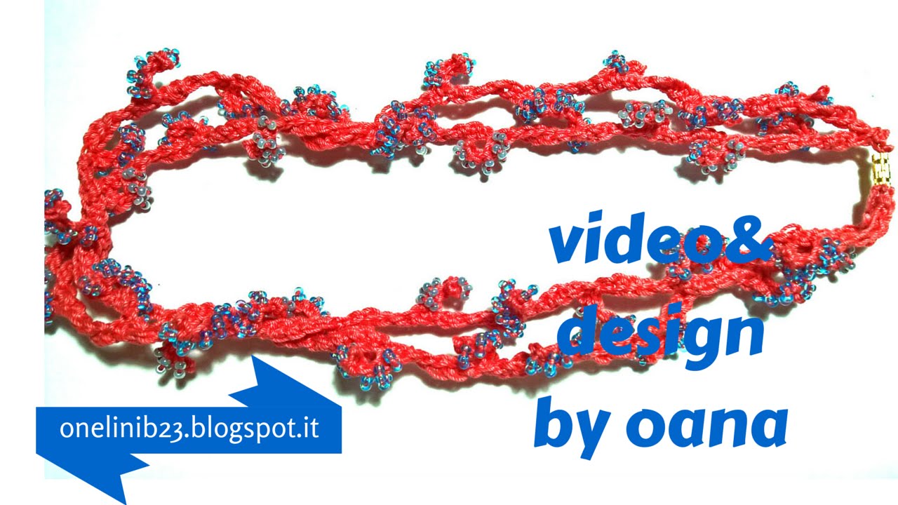 crochet coral necklace