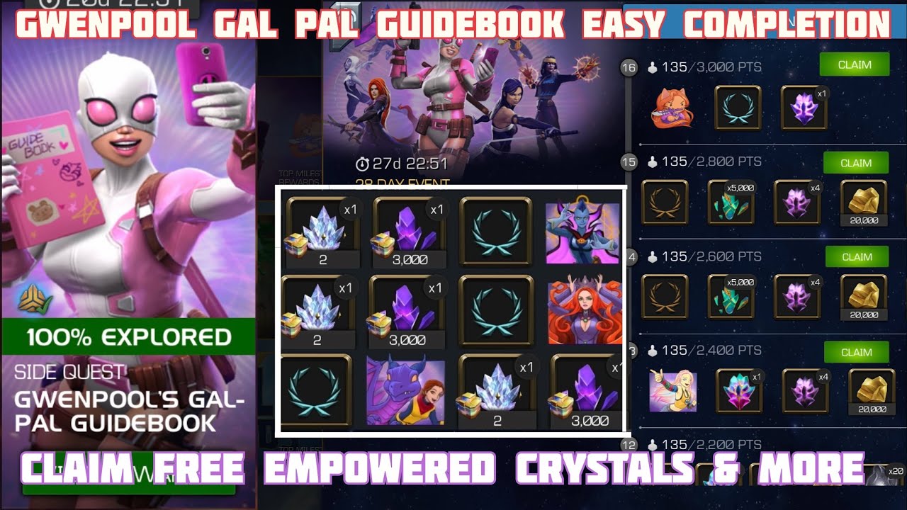 Gwenpool Gal Pal Guidebook Quest Easy Completion Mcoc & Claim Free Rewards