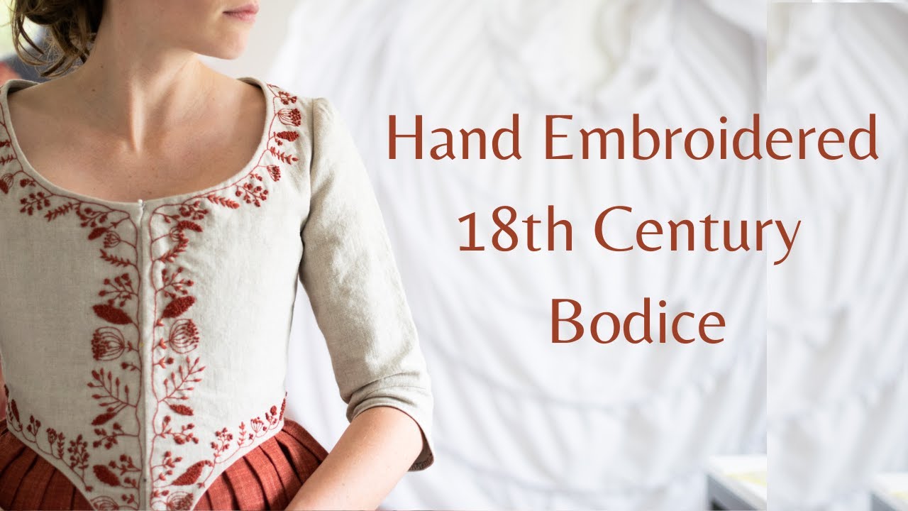 Hand Embroidered 18th Century Bodice #18thcentury #historicalsewing