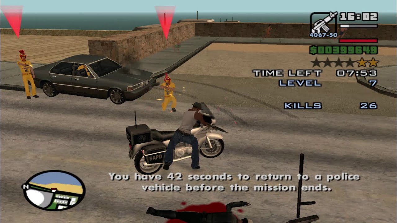 [ 2023 ] HPV-1000 Police Bike - GTA San Andreas Vigilante Mission Playthrough