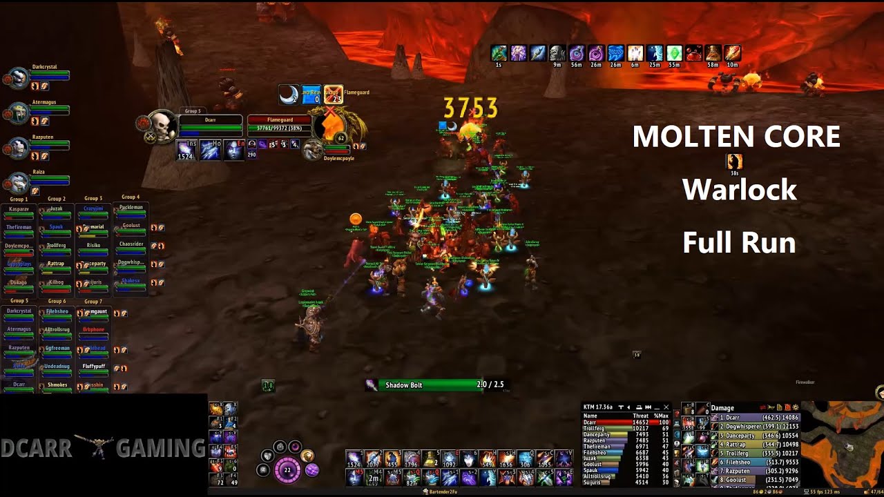Vanilla WoW - Full MOLTEN CORE Run (Warlock POV)