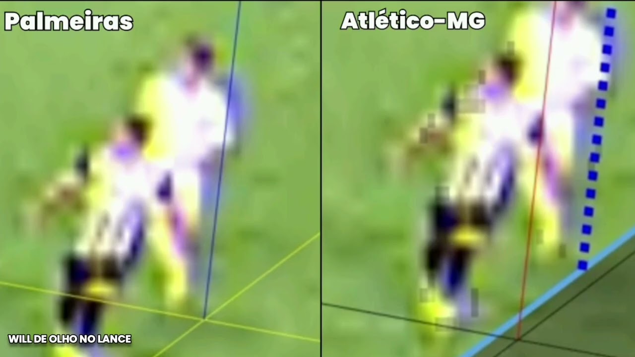 Linhas do VAR no gol do Atlético-MG anulado contra o Palmeiras por impedimento