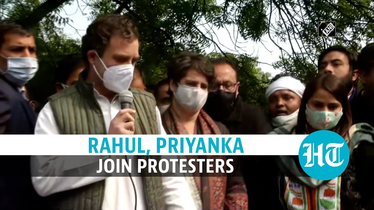 &lsquo;Farm laws meant to finish farmers&rsquo;: Rahul, Priyanka join Congress&rsquo; protest