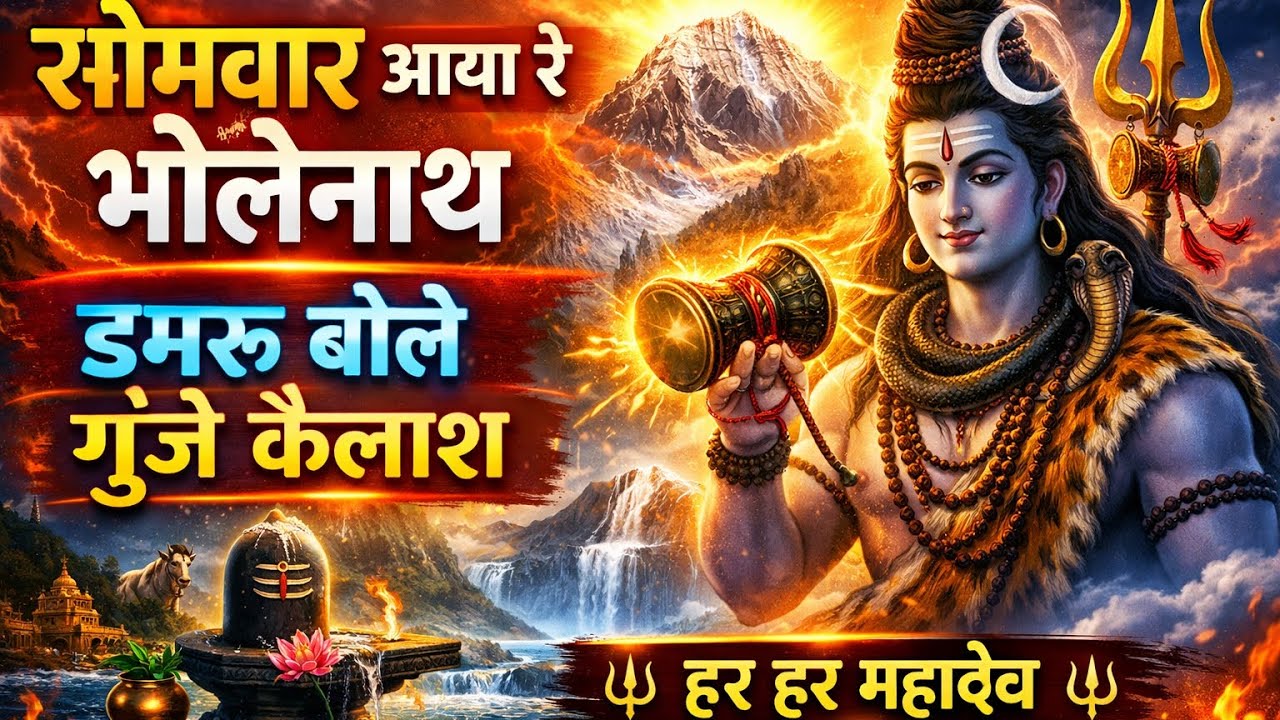 🔱 सोमवार आया रे भोलेनाथ | डमरू बोले गूंजे कैलाश | Latest Shiv Bhajan 2026 | Har Har Mahadev 🕉️