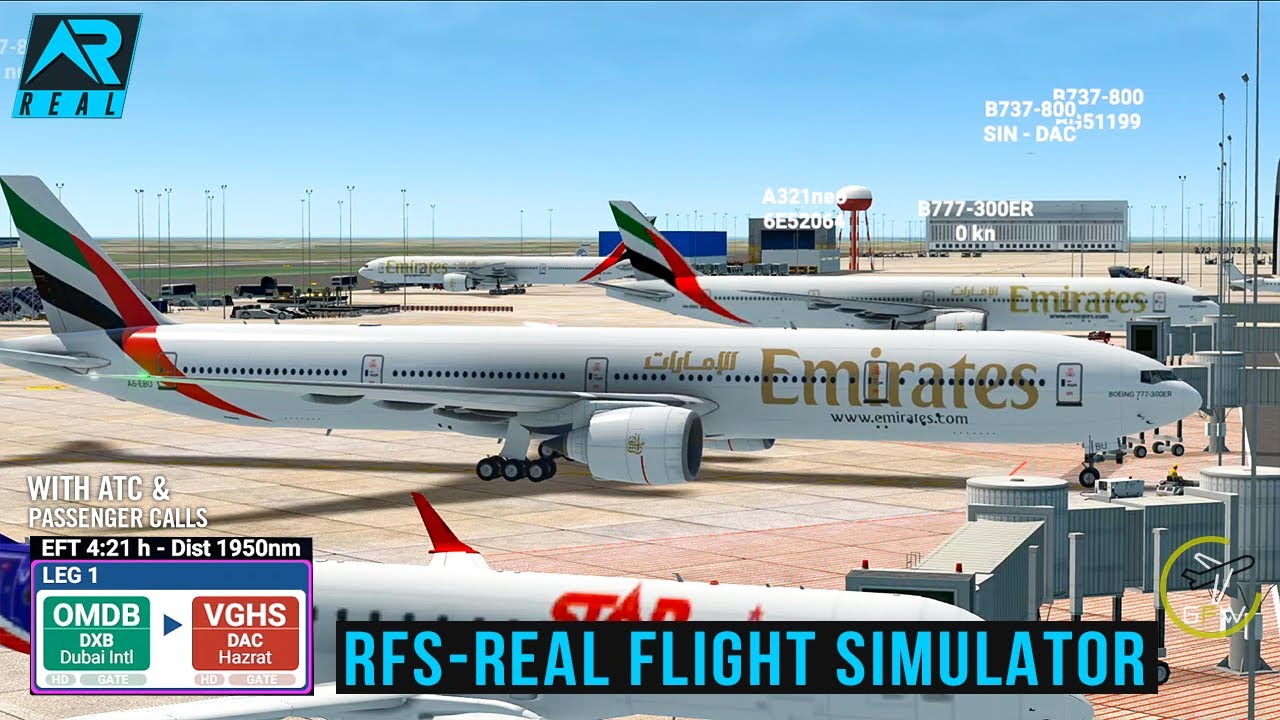 RFS - Real Flight Simulator- Dubai to Dhaka||FullFlight||B777||EK586||Emirates|FullHD|RealRoute