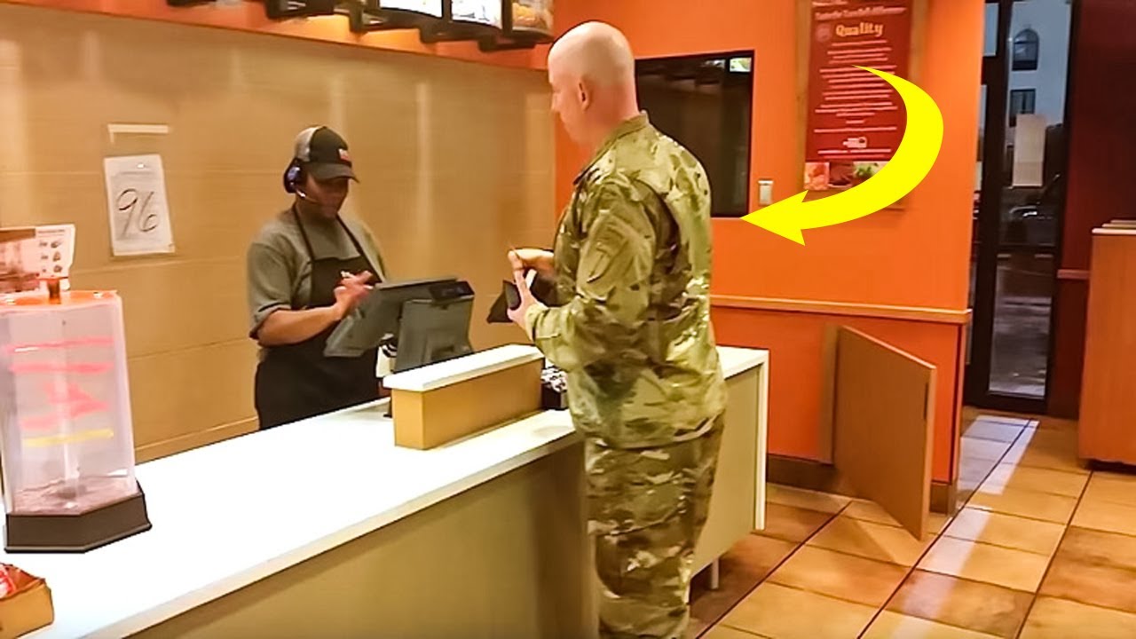 This Soldier Goes To Order Taco Bell Meal, Stops Cold When He Hears 2 Boys Behind Him