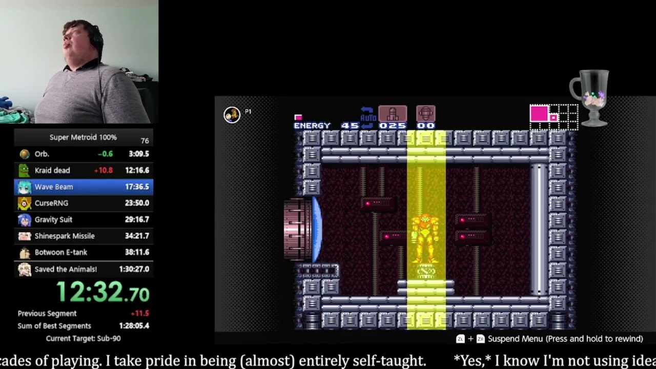 A VegetaFan3 Super Metroid 100% Speedrun in 2025