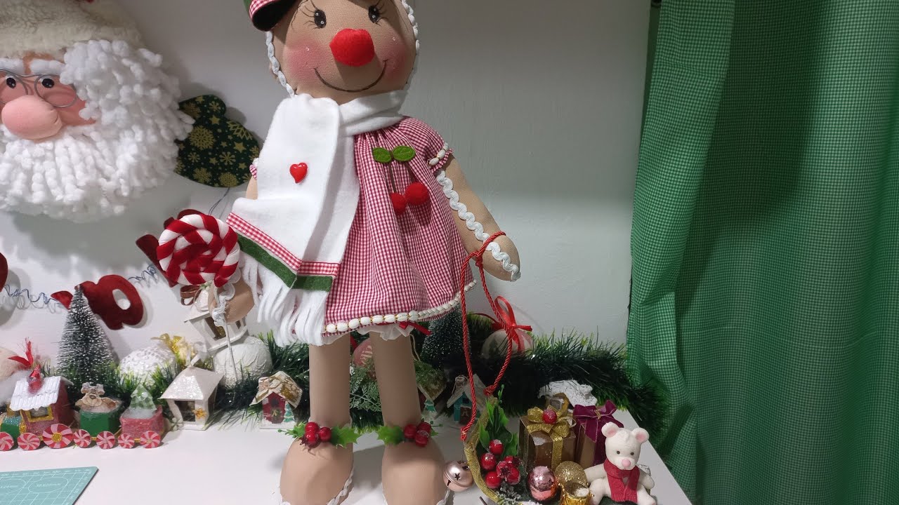 Diy Ginger Boneca De Natal e seu Trenó com material reciclado