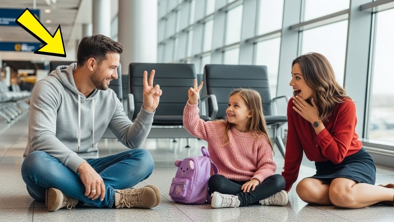 Sie wartet auf den Flug – und ein Vater überrascht sie mit Gebärdensprache