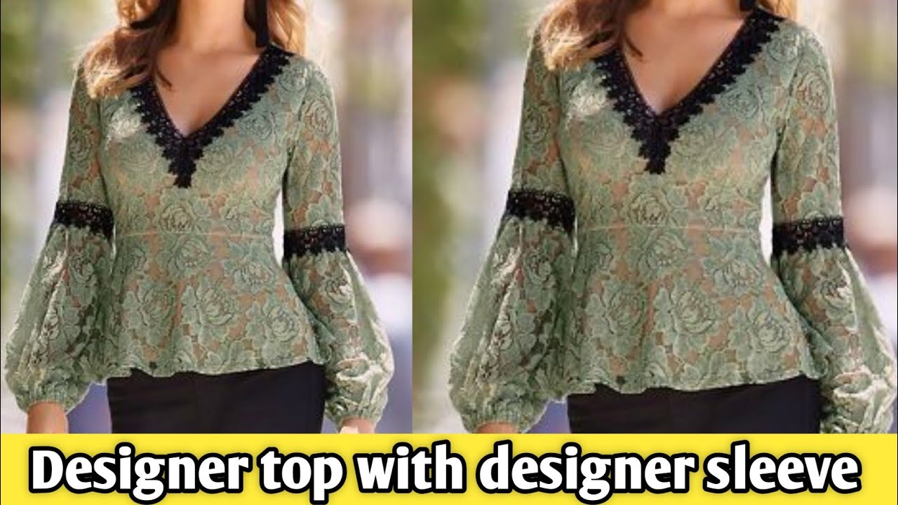 designer v neck peplum top with designer sleeve / cutting and stitching very easy step by step