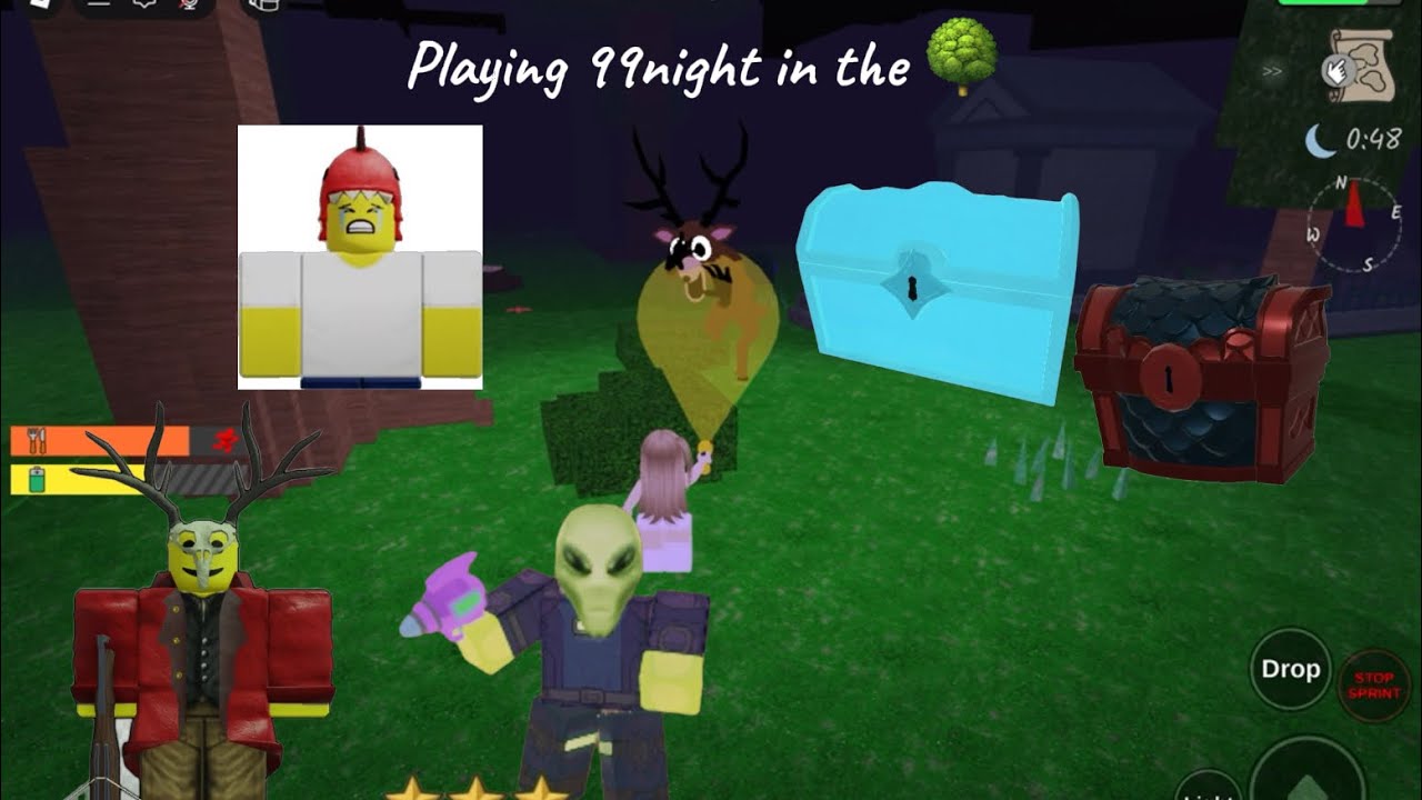Playing 99night in the forest🌳*but died*-  Alien classes&Necromancer classes  -ASMR 