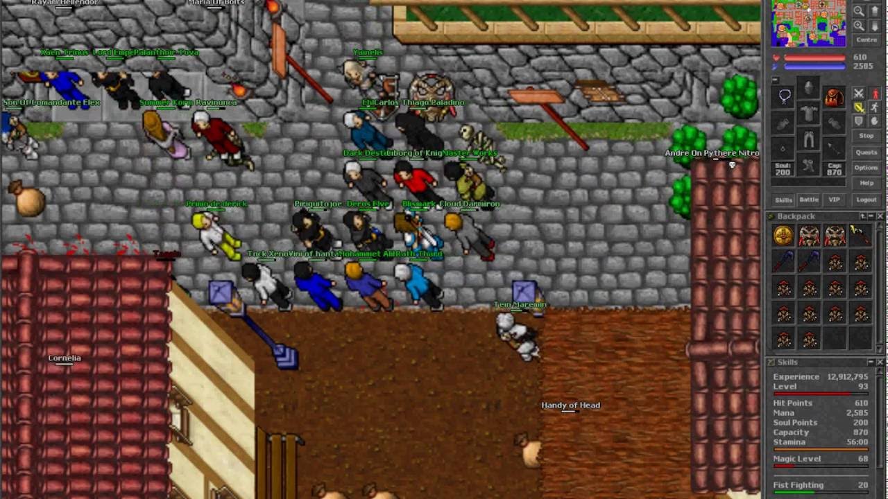 Tibia Deros Elve Ultimate Explosion Carlin Bodies Hitting the Floor Hard xD