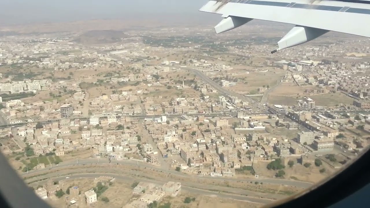 Landing at Sana'a International Airport, onboard Emirates A330, Date: Sep 12th, 2012